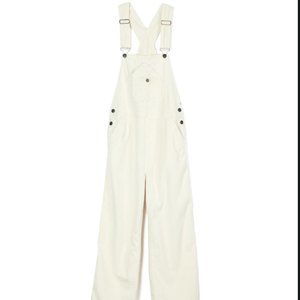 NWT Faherty Brand White Mechanic Corduroy Overalls